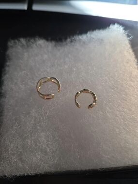 Gold Open Huggie Earrings - Women Jewelry Ear Cuffs Clip On